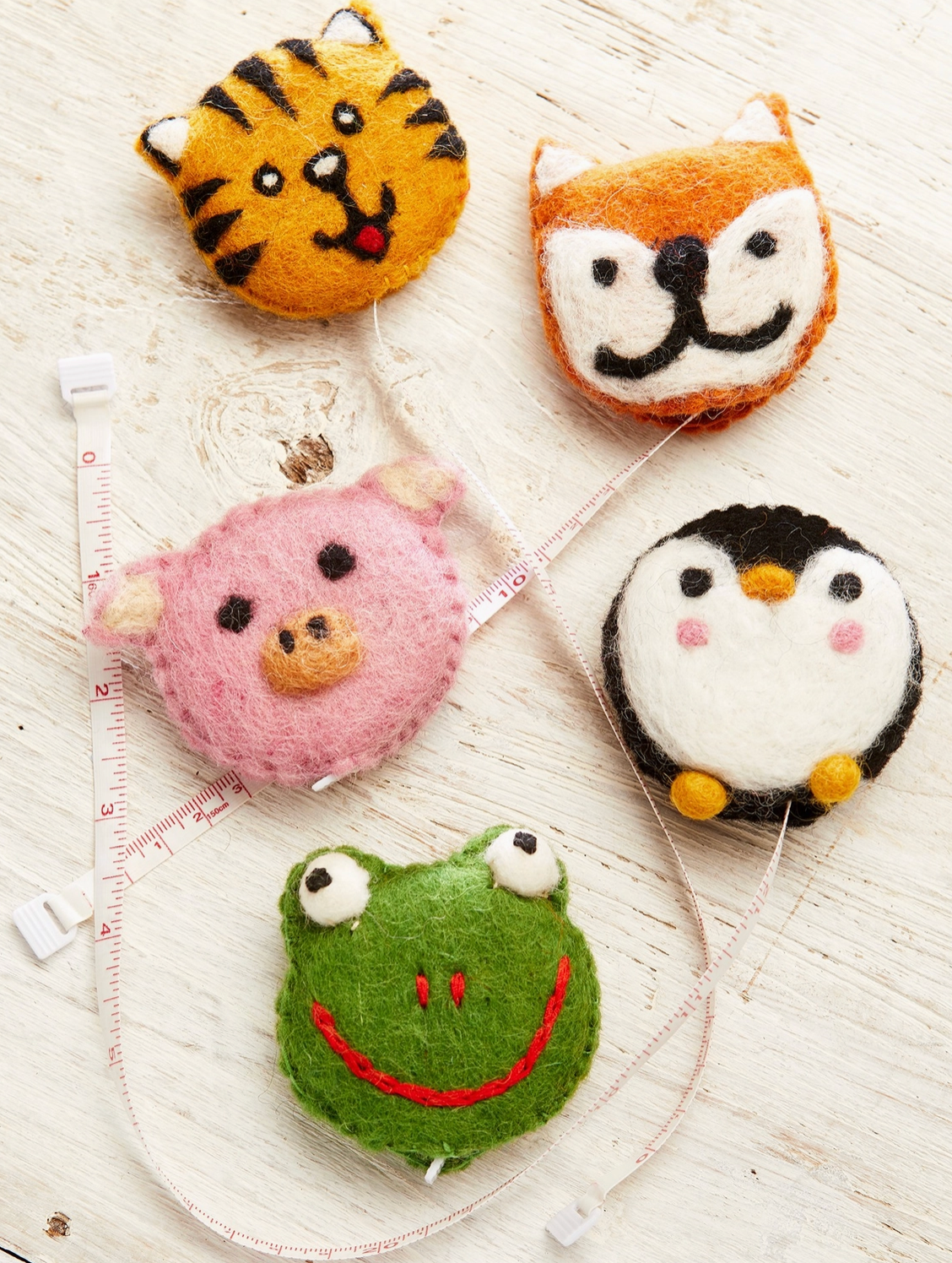 Felt Animal Tape Measure : Pig