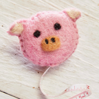 Felt Animal Tape Measure : Pig