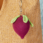 Crochet Fruit & Veg Keyring Bag Charm : Beetroot