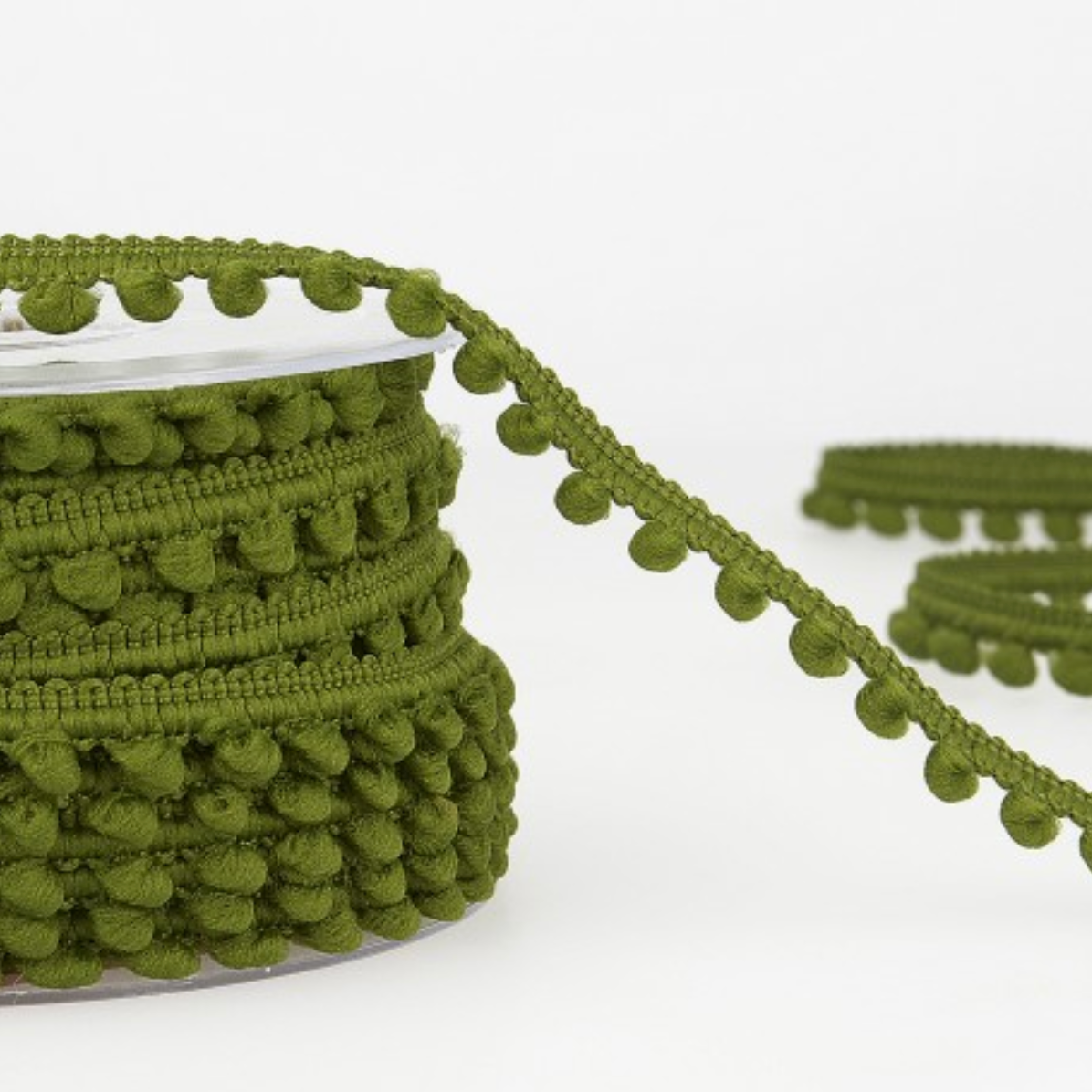 Mini Pompom Trim 9mm 053 Khaki Green