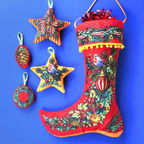 Velvet Christmas Stocking & Decorations Sewing Kit