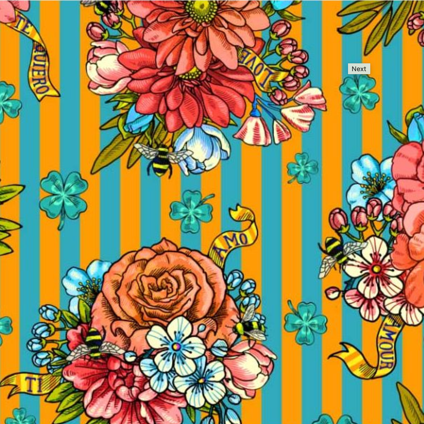 Cotton Fabric HALF METRE : Odile Bailloeul : Charms