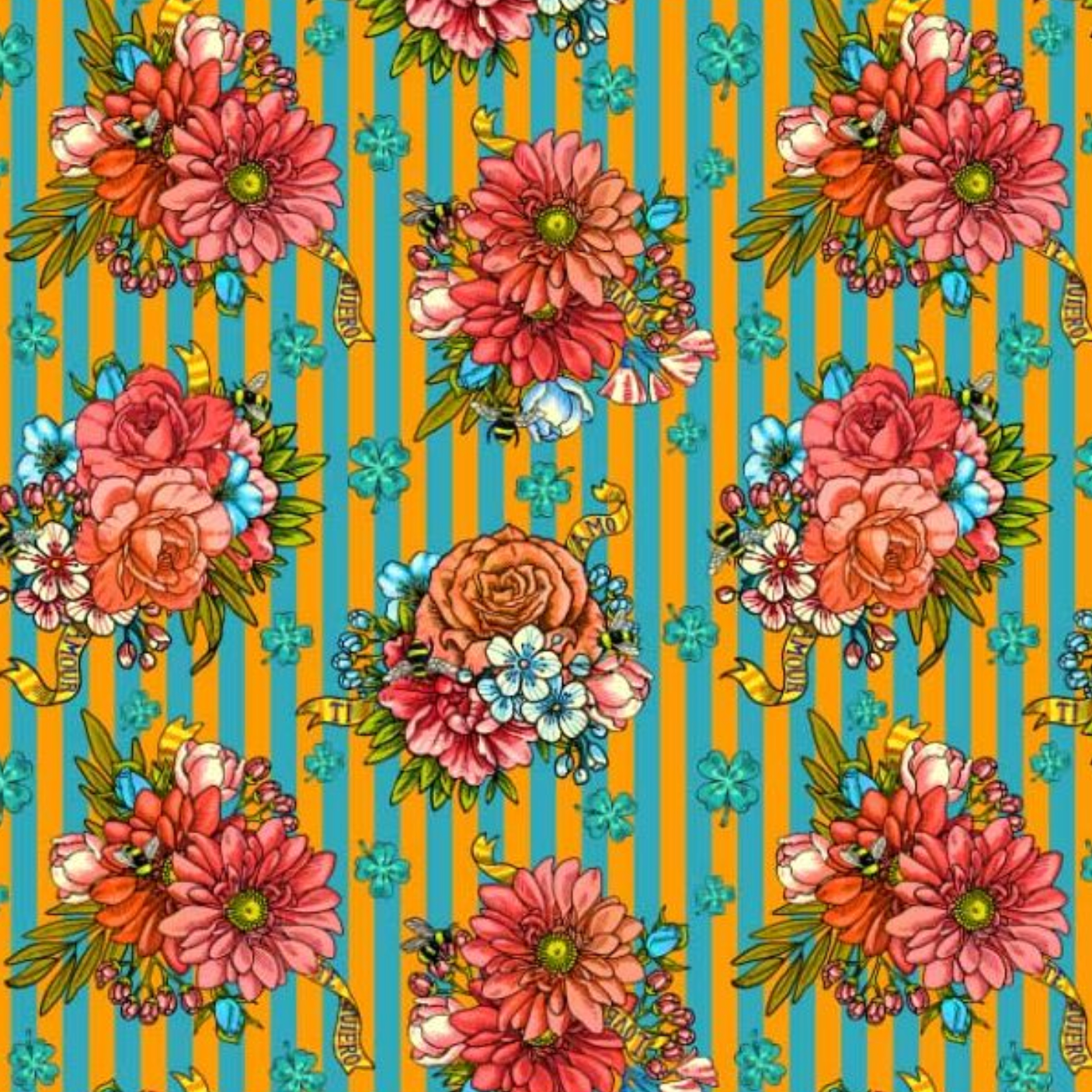 Cotton Fabric HALF METRE : Odile Bailloeul : Charms