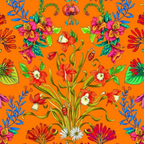 Cotton Fabric HALF METRE : Odile Bailloeul : Minstrel Orange