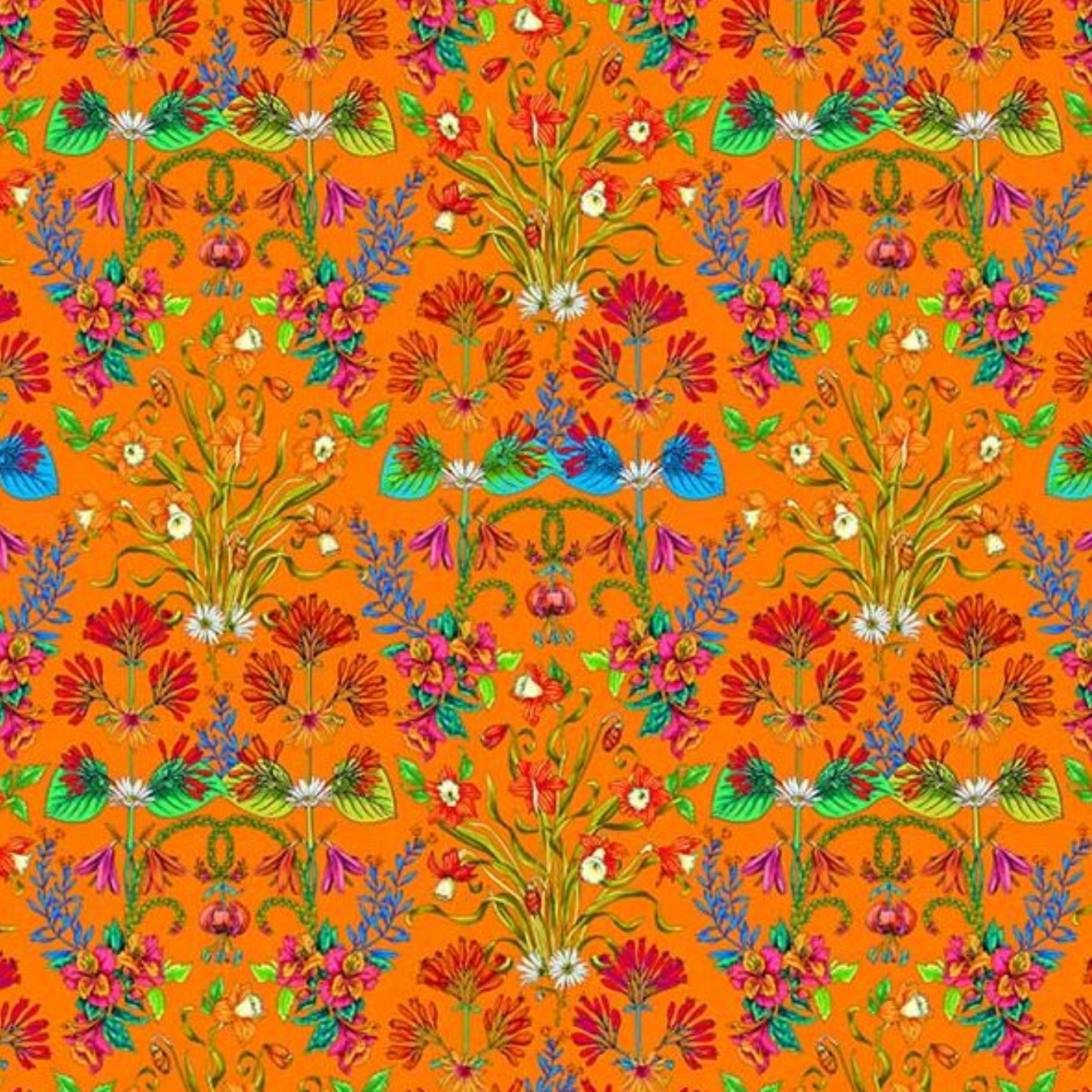 Cotton Fabric HALF METRE : Odile Bailloeul : Minstrel Orange