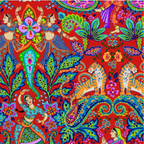 Cotton Fabric HALF METRE : Odile Bailloeul : Bollywood Red
