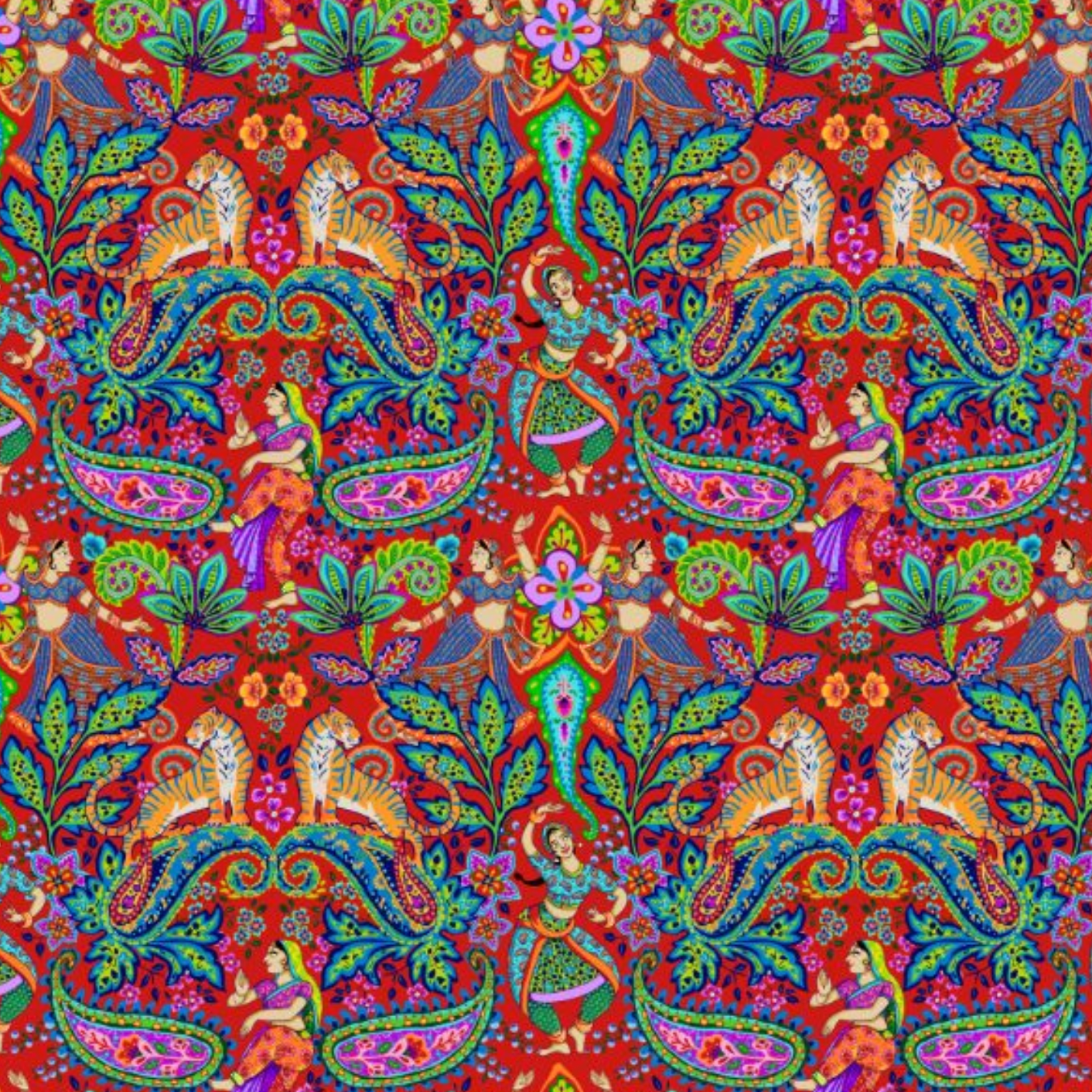 Half Metre : Odile Bailloeul VELVET Bollywood Red