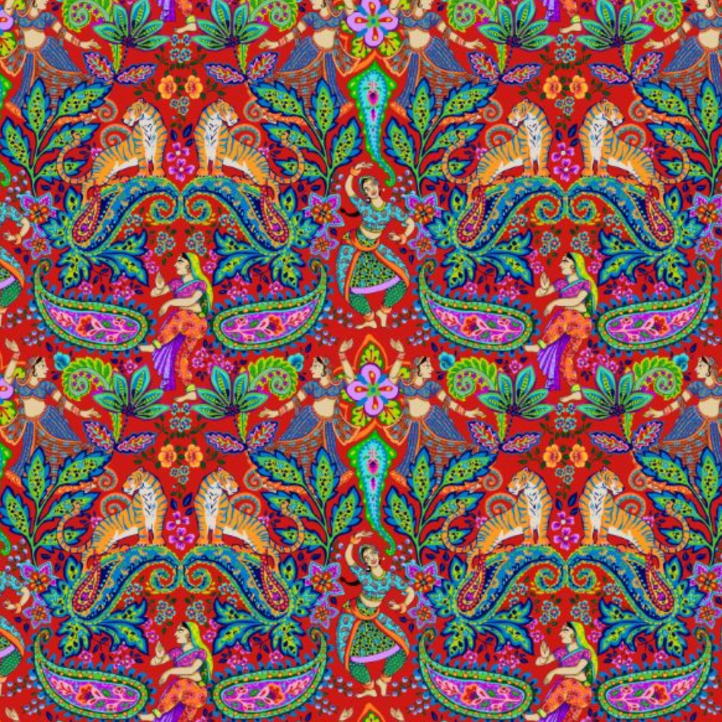 Half Metre : Odile Bailloeul VELVET Bollywood Red