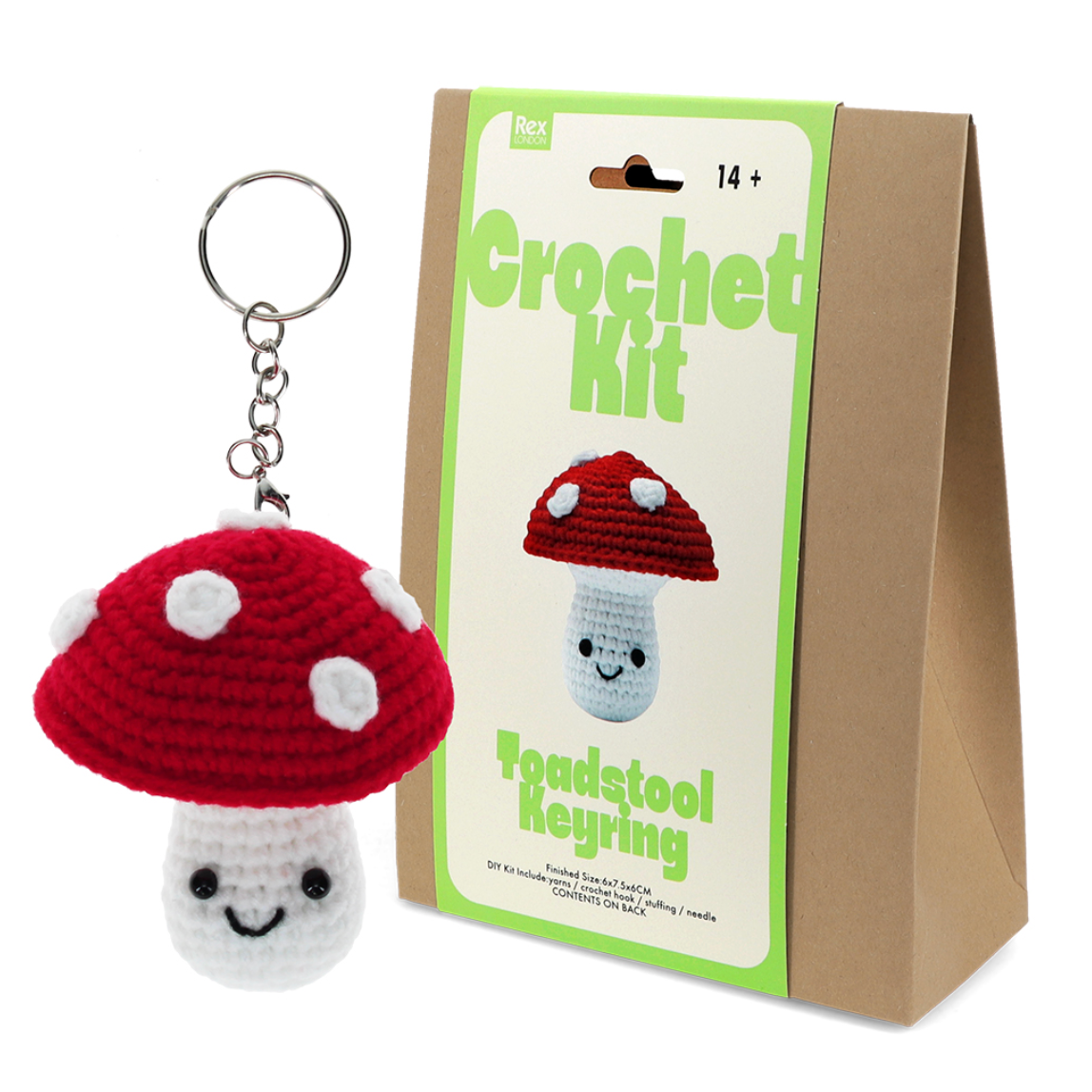 Crochet Kit : Mushroom / Toadstool Keyring