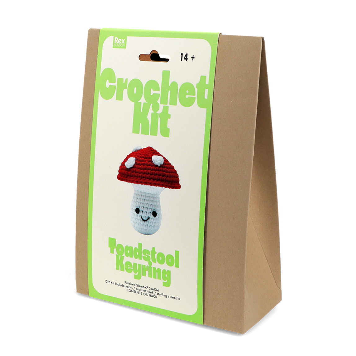 Crochet Kit : Mushroom / Toadstool Keyring