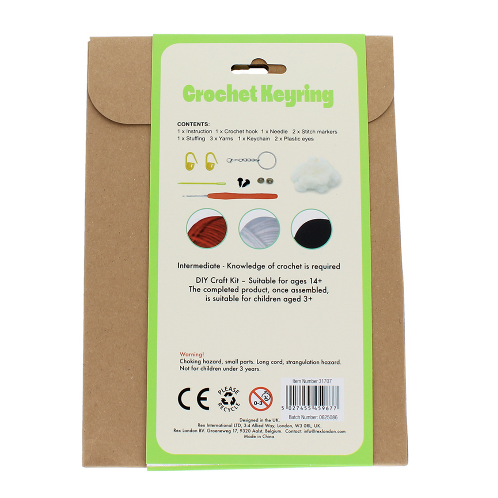 Crochet Kit : Mushroom / Toadstool Keyring