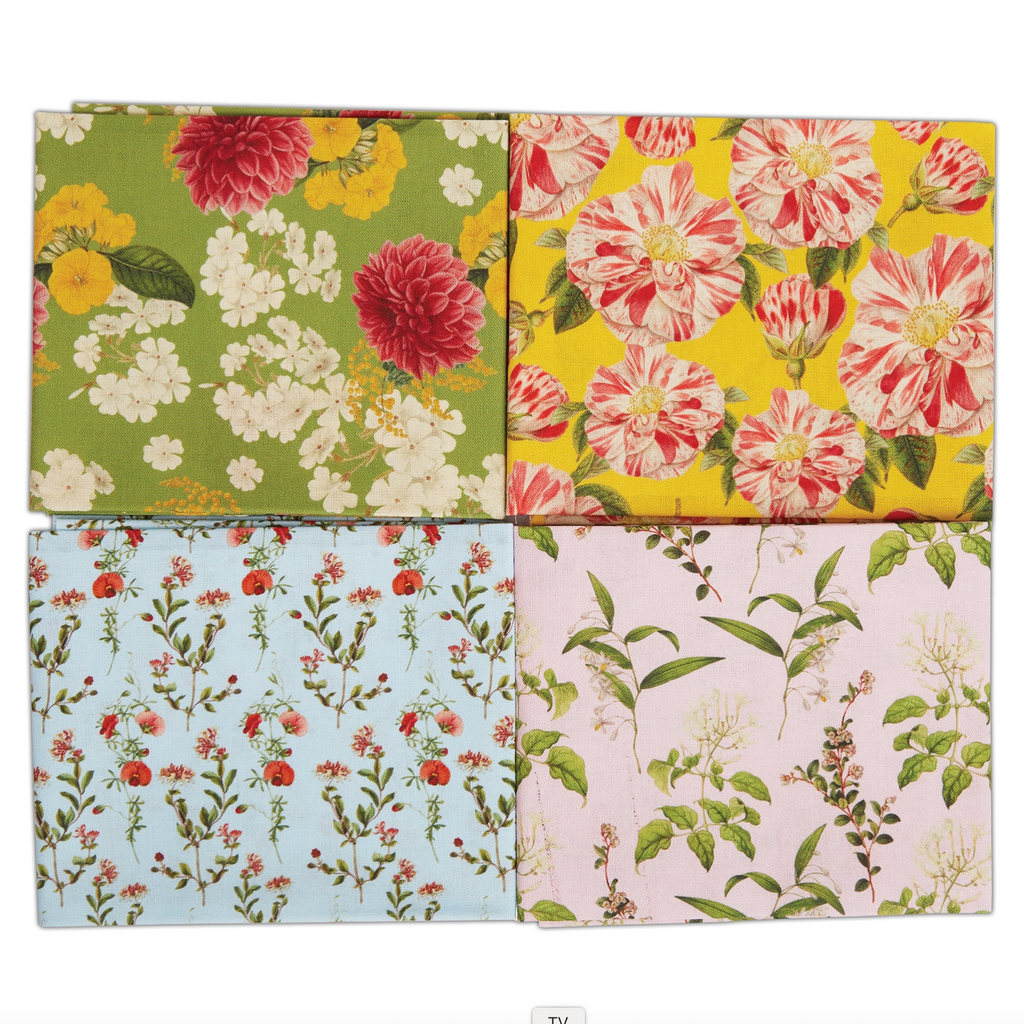 RHS Fat Quarter Fabric Bundle, Edwards, 45 X 56cm, Pack of 4