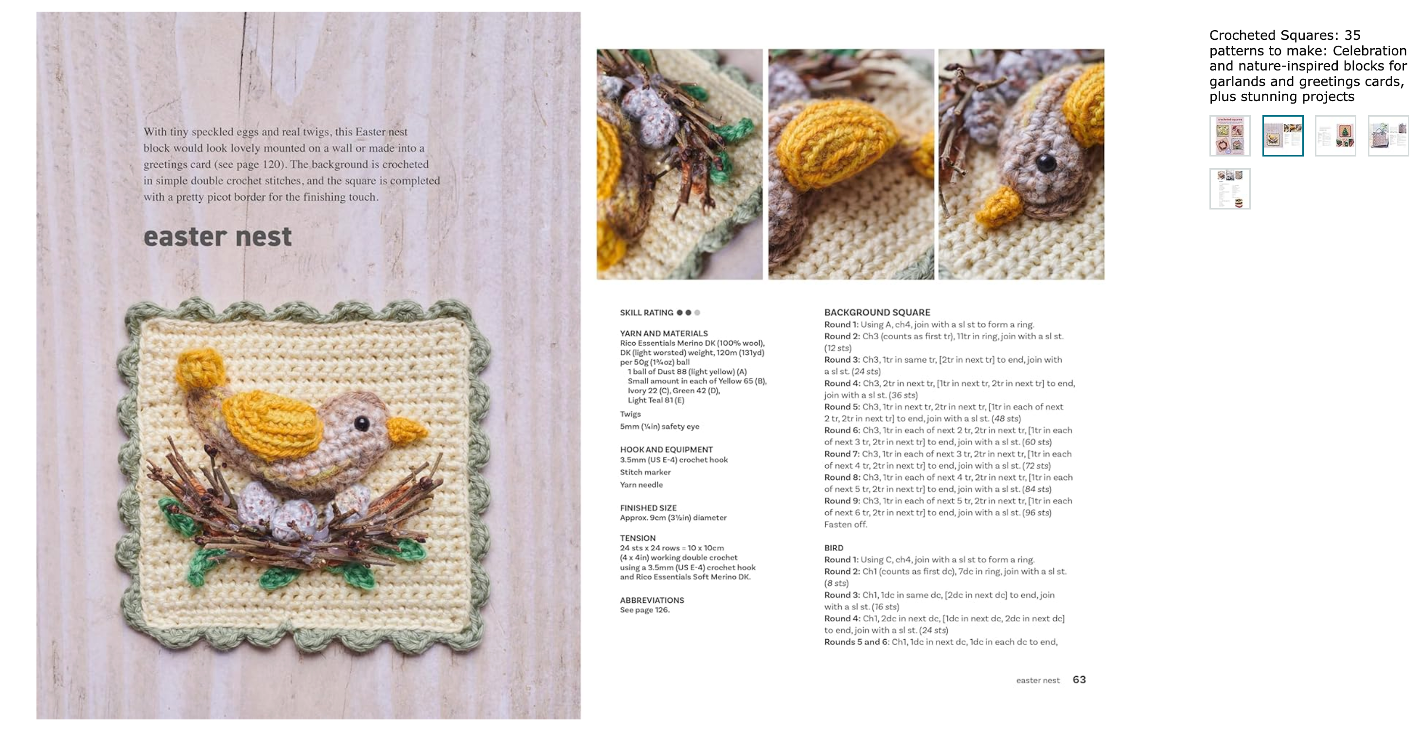 Crocheted Squares : 35 Patterns to Make :  by Kate Eastwood