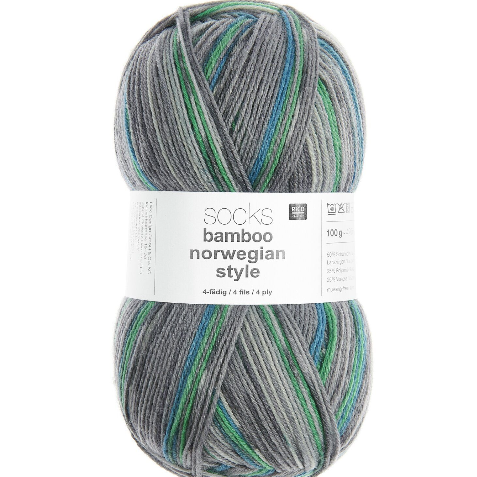 Superba Bamboo Superwash Sock Yarn : Nowegian Style Skies 066