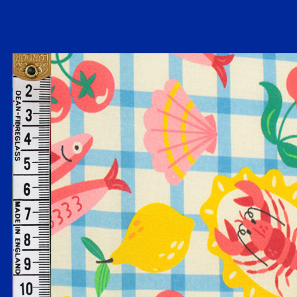 Little Johnny Cotton Seafood Picnic Fabric - per metre