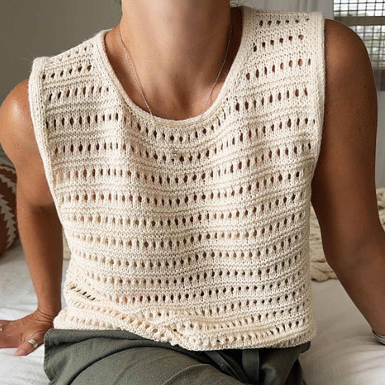 Hand Knitted Cotton Summer Top Kit - by Caidree