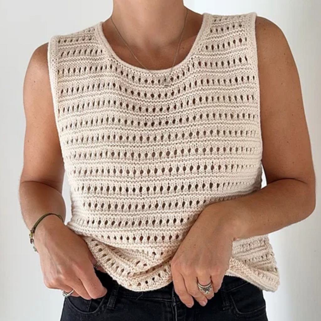 Hand Knitted Cotton Summer Top Kit - by Caidree