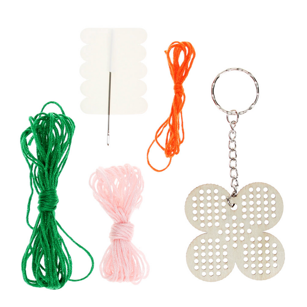 Stitch Your Own Wooden Daisy Keyring Kit