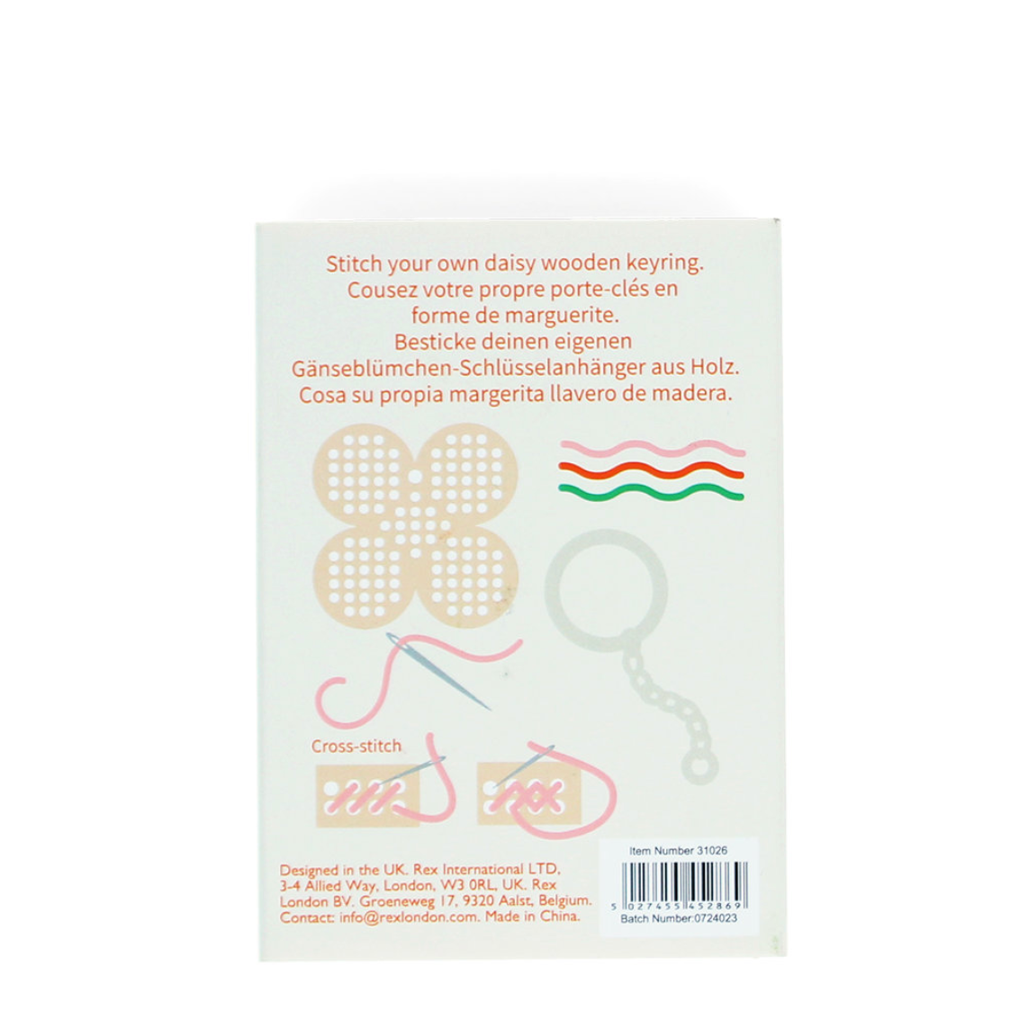 Stitch Your Own Wooden Daisy Keyring Kit