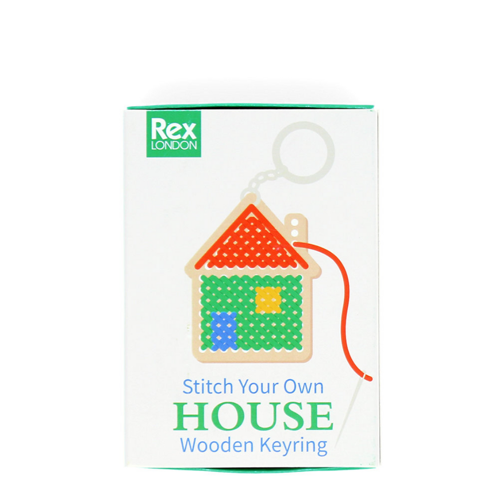Stitch Your Own Wooden House Keyring Kit