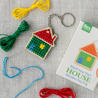 Stitch Your Own Wooden House Keyring Kit