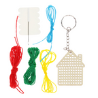 Stitch Your Own Wooden House Keyring Kit