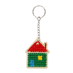 Stitch Your Own Wooden House Keyring Kit