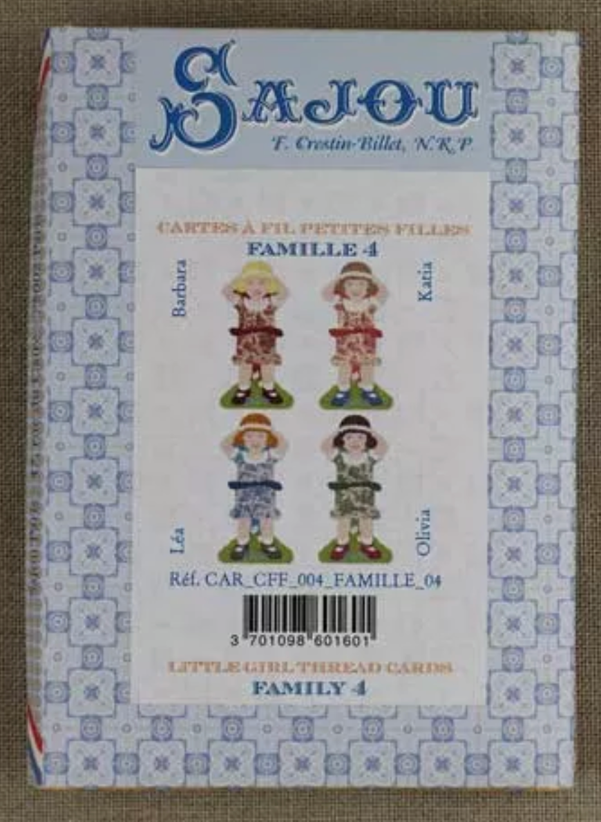 Sajou Little Girl Thread Cards x 4