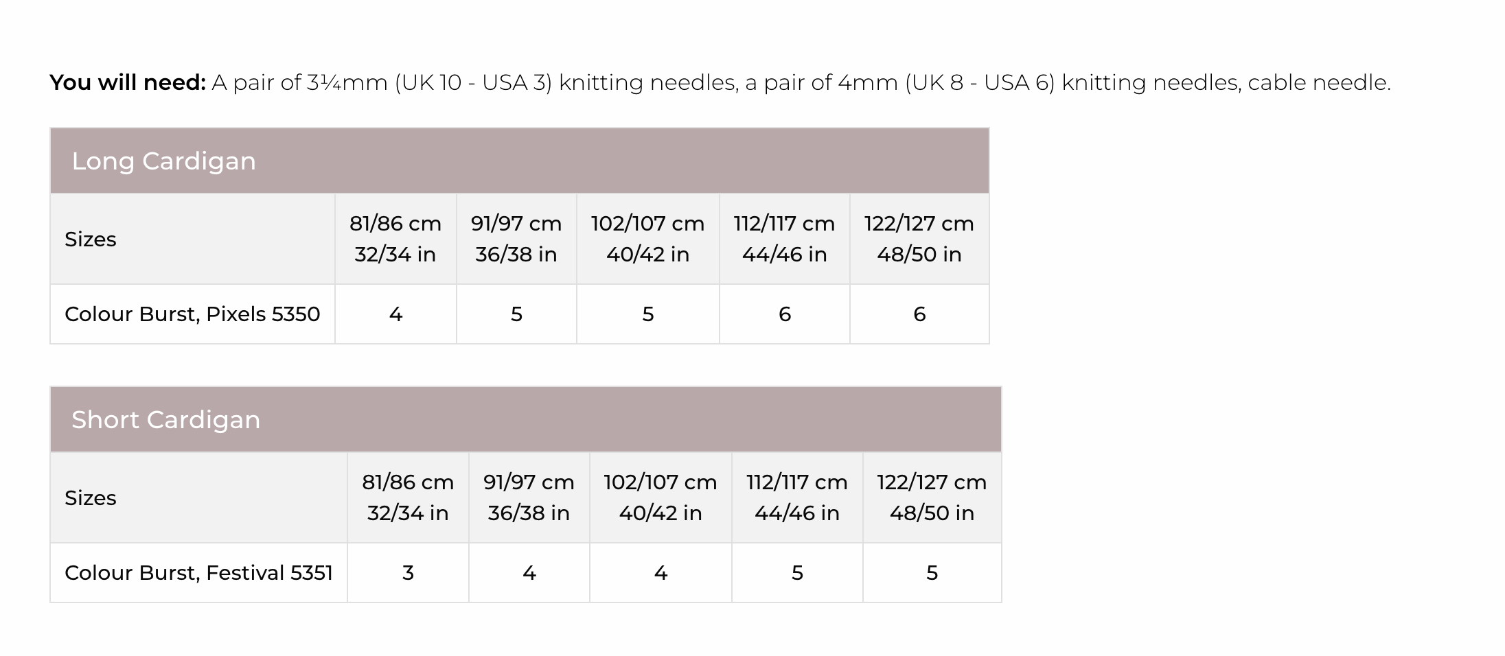 Stylecraft Colour Burst DK Pattern 10129 Cardigans
