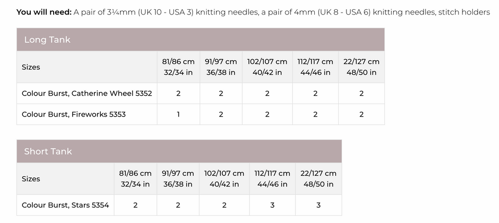 Stylecraft Colour Burst DK Pattern 10130 Tank Tops