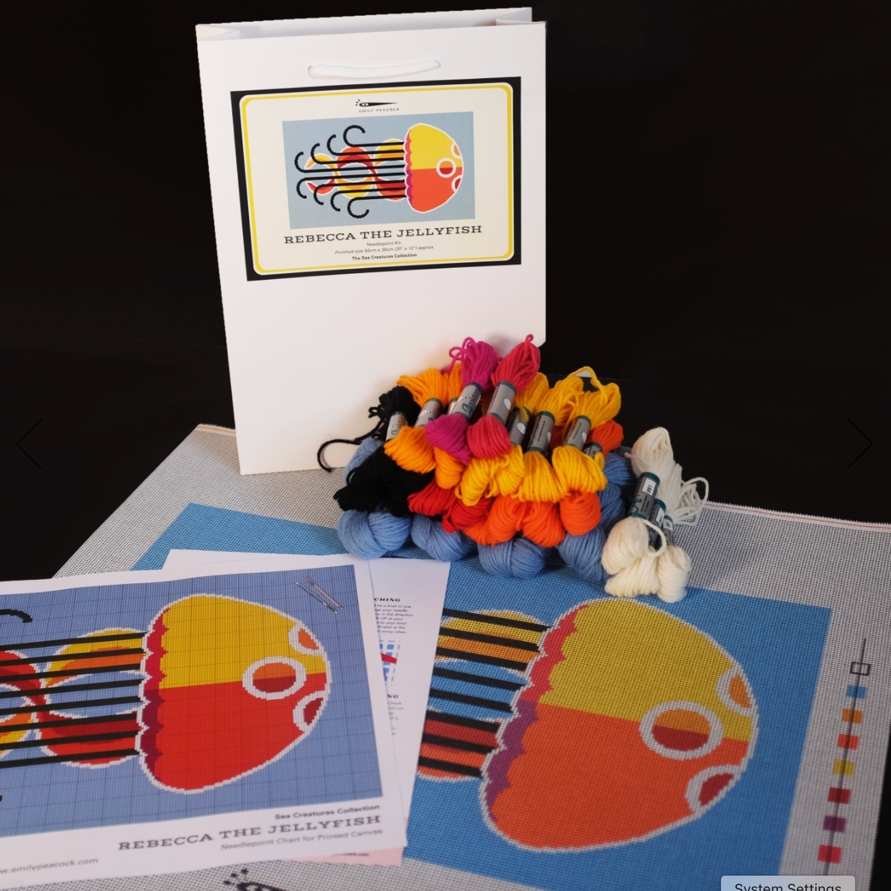 Emily Peacock Cross Stitch Kit : Rebecca the Jellyfish