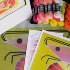 Emily Peacock Cross Stitch Kit : Erica the Prawn
