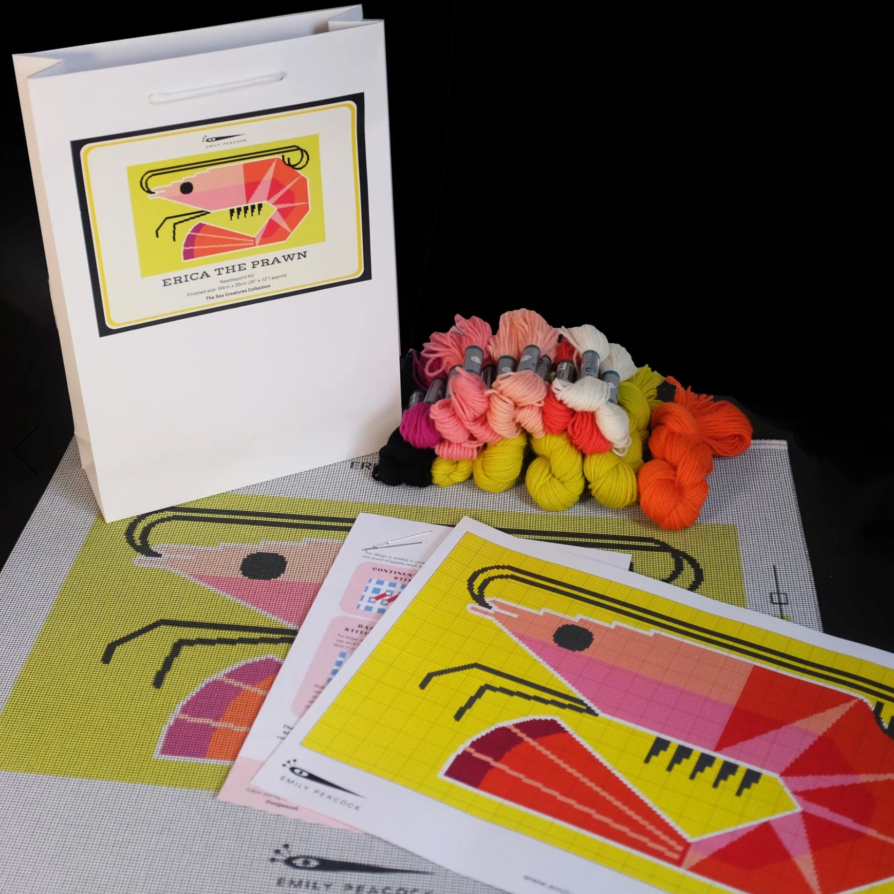 Emily Peacock Cross Stitch Kit : Erica the Prawn