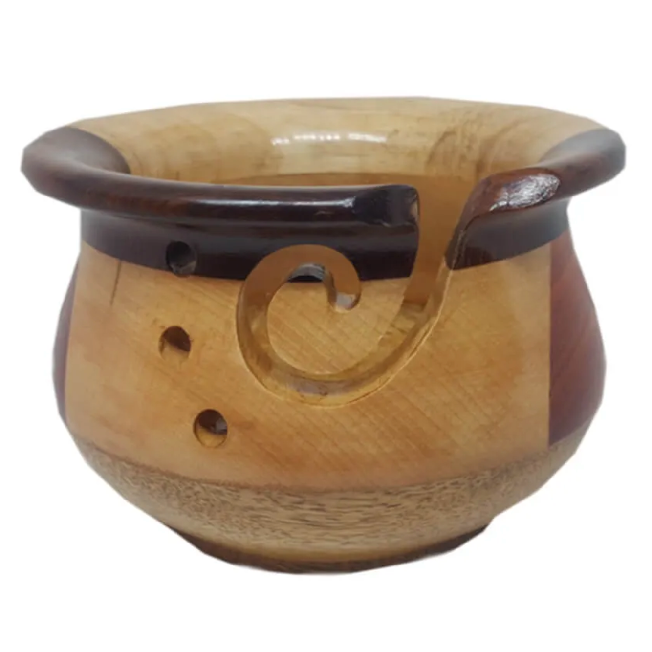 Wooden Yarn bowl by Scheepjes : Multi Wood 14.5 x 10cm