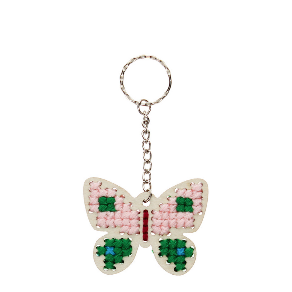 Stitch your own wooden keyring - Butterfly