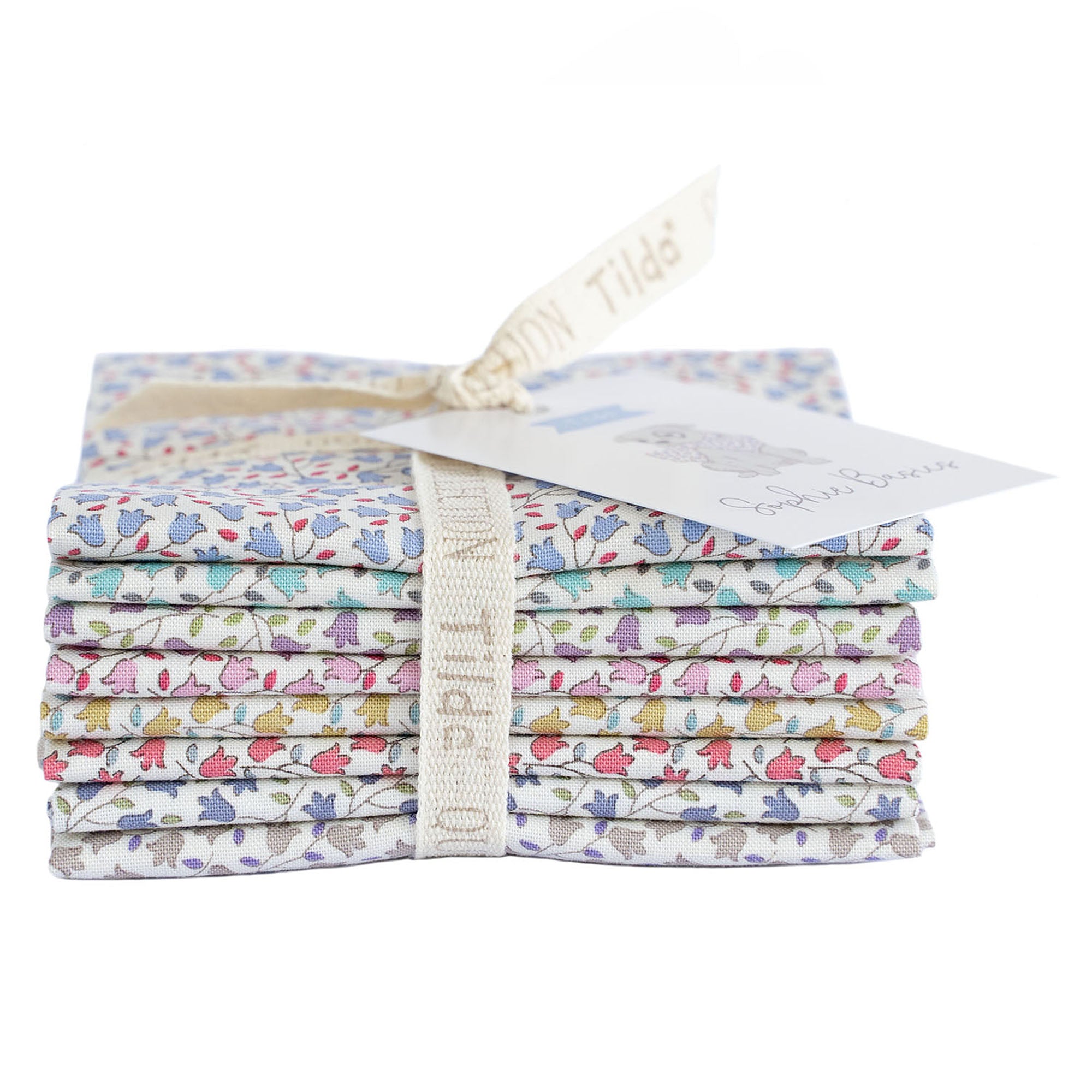 Tilda Fat Eighths : Sophie Basics Cotton Bundle : 8 Pieces