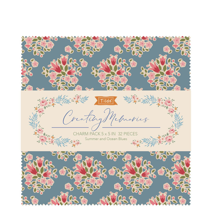 Tilda Fabric Charm Pack : Creating Memories : Summer: 32 Pieces