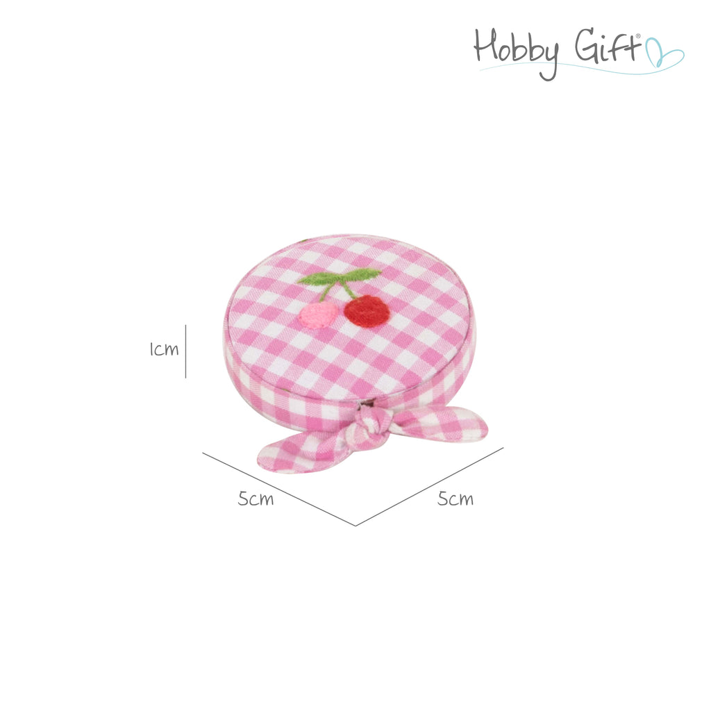 Tape Measure: Embroidered Cherries