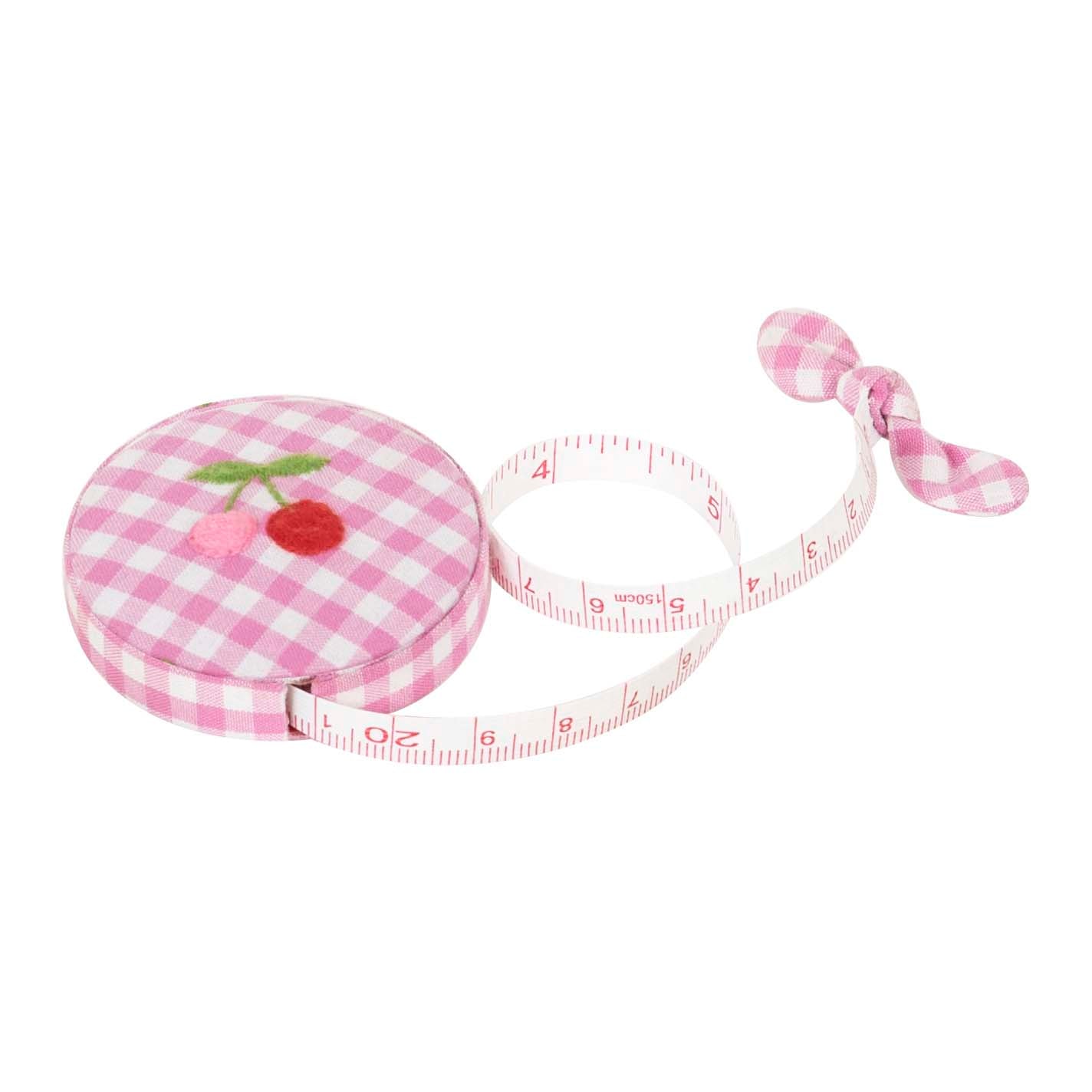 Tape Measure: Embroidered Cherries