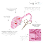 Scissors In Case: Embroidered Cherries