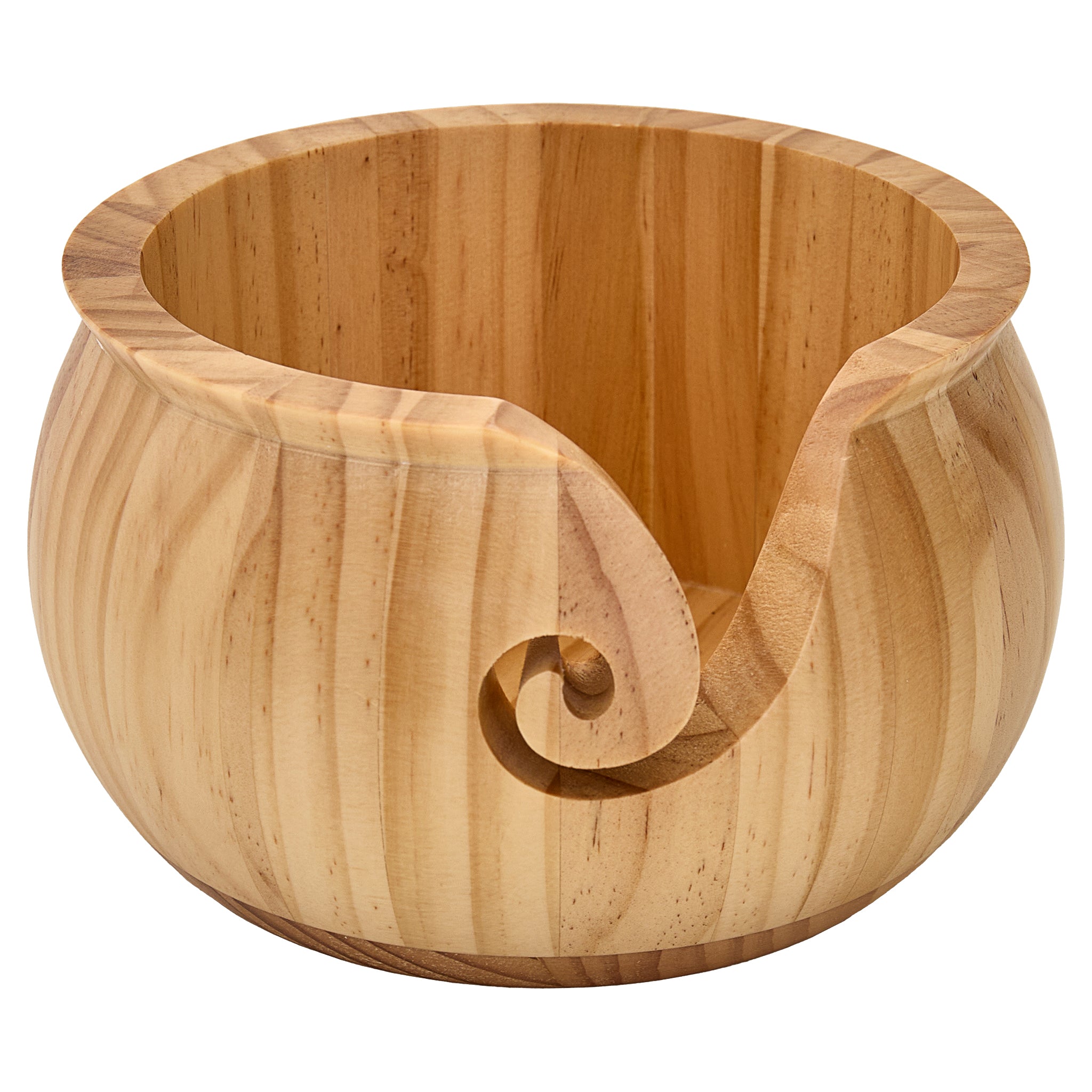 Varnished Yarn Bowl: Pine Wood