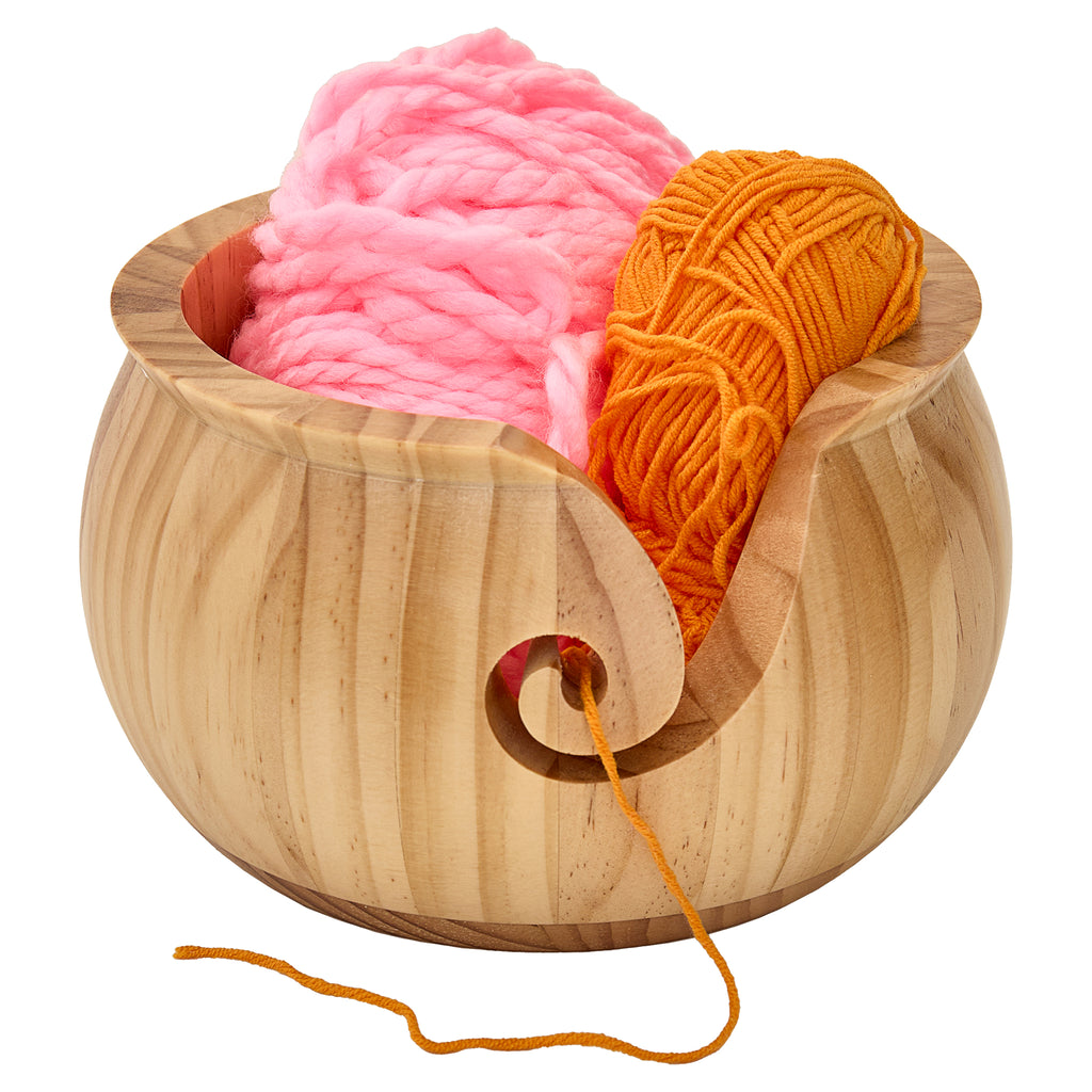 Varnished Yarn Bowl: Pine Wood