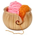 Varnished Yarn Bowl: Pine Wood
