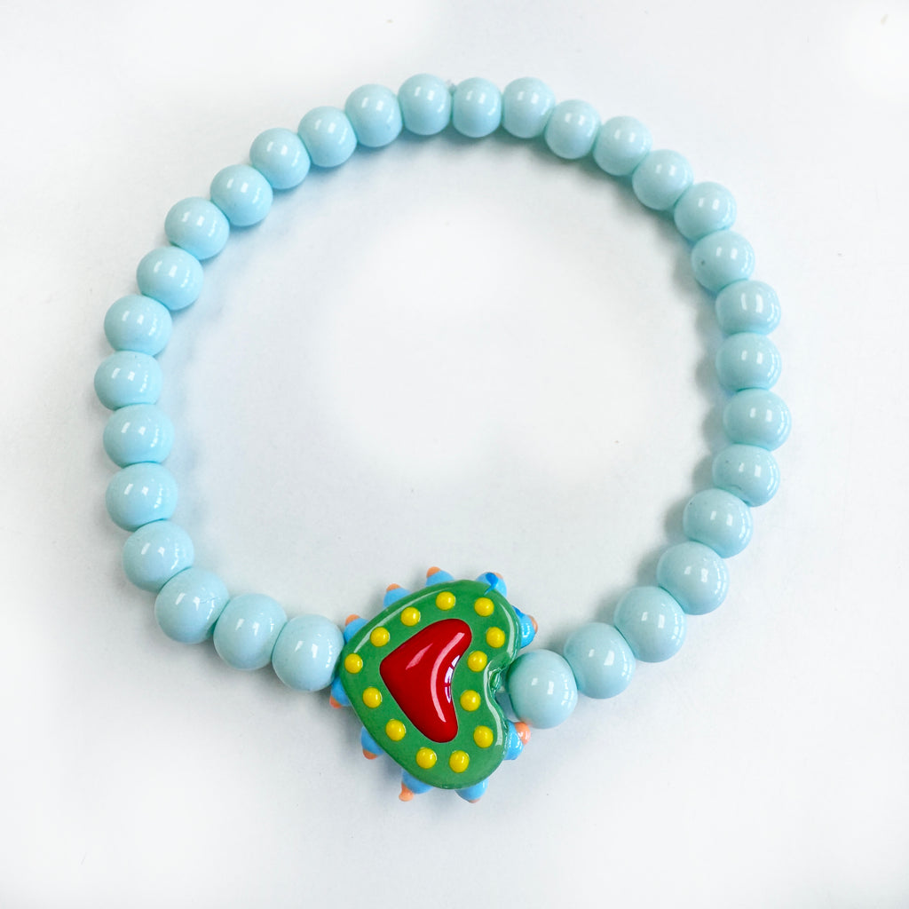 Green Heart Bracelet Kit with Glass Beads