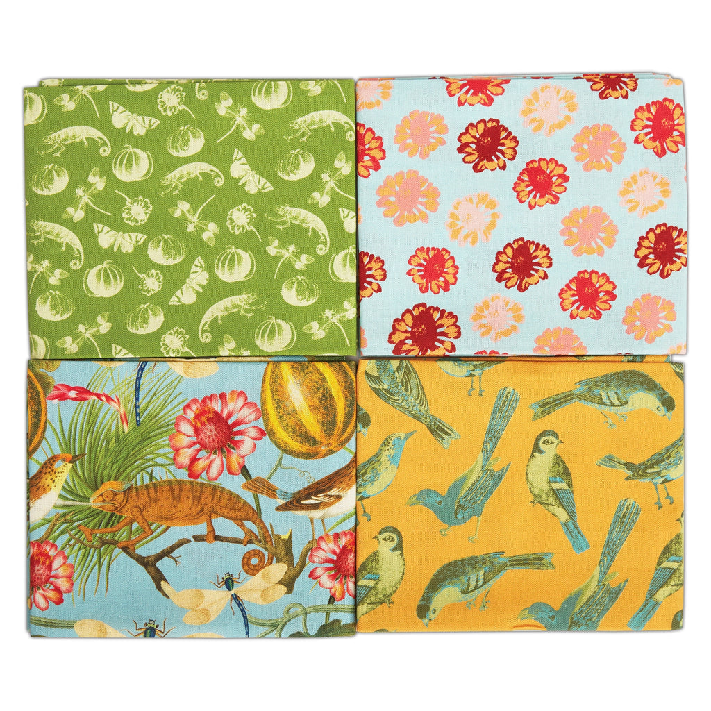 RHS Fat Quarter Fabric Bundle, Tropical, 45 X 56cm, Pack of 4