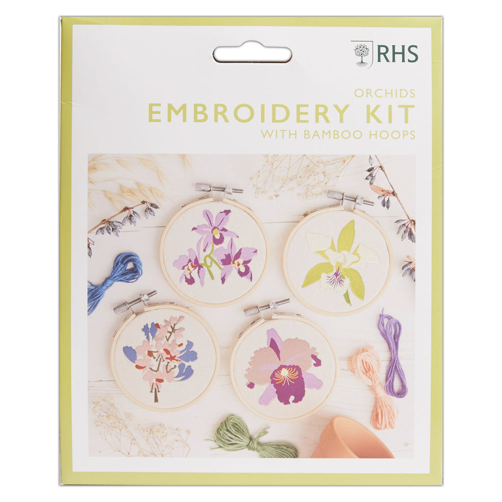 RHS Embroidery Hoop Kit x 4 : Orchids