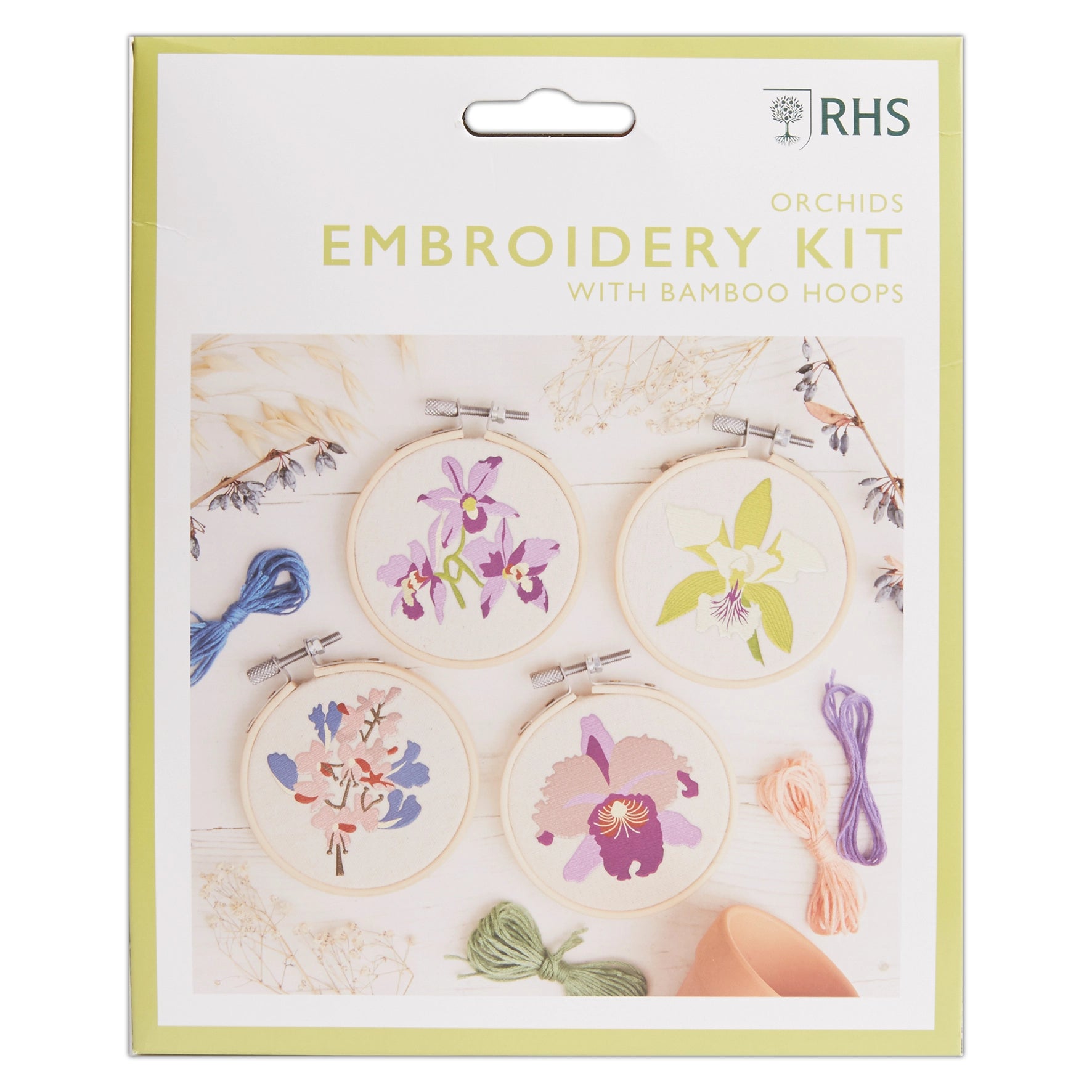 RHS Embroidery Hoop Kit x 4 : Orchids