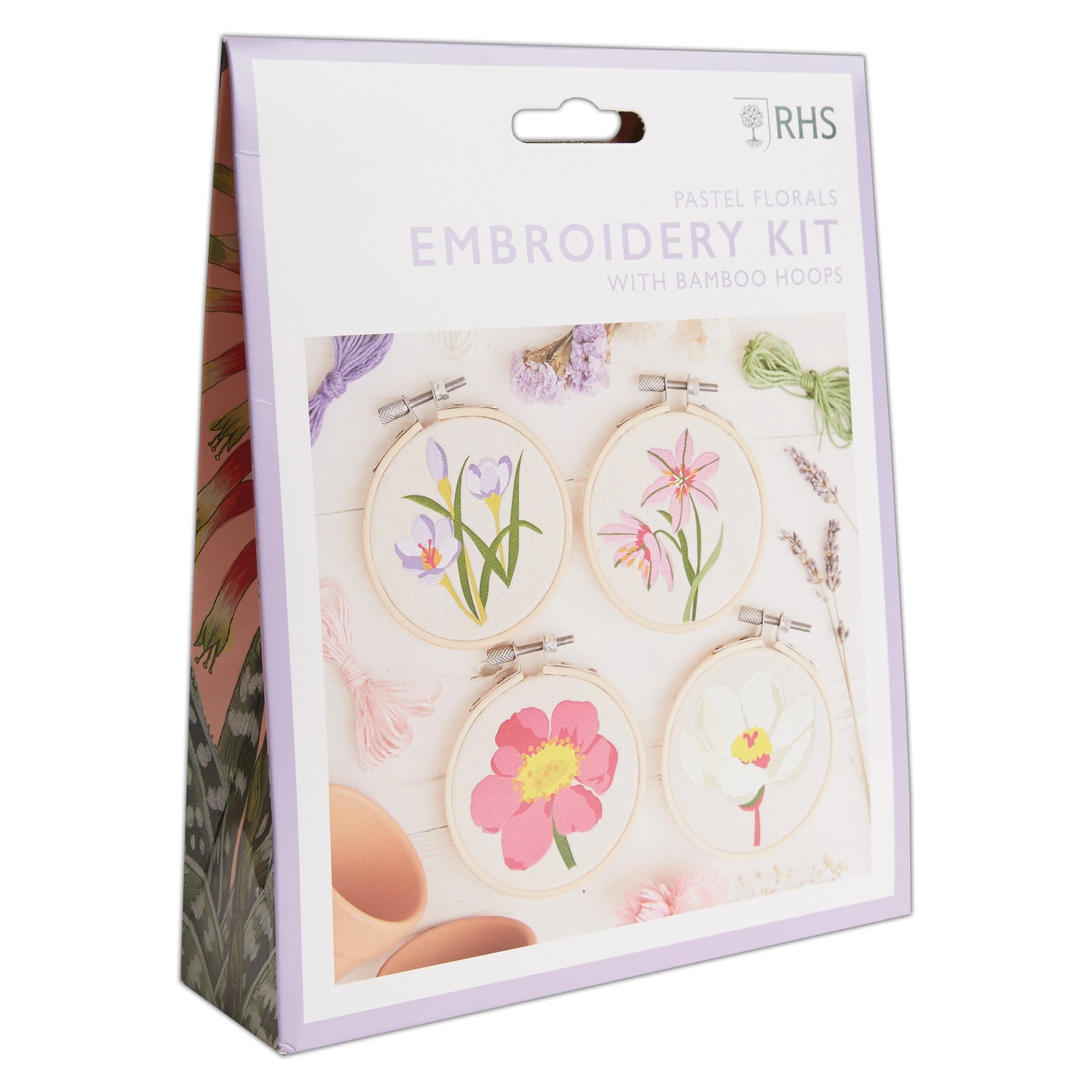 RHS Embroidery Hoop Kit x 4 : Pastel Florals