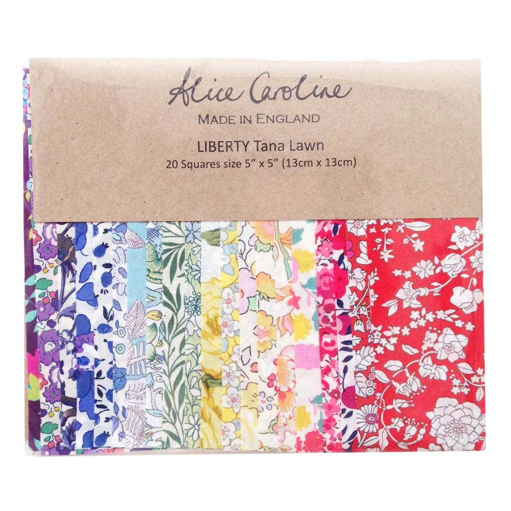 20 Liberty Tana Lawn Mixed Colours 5″ Charm Squares