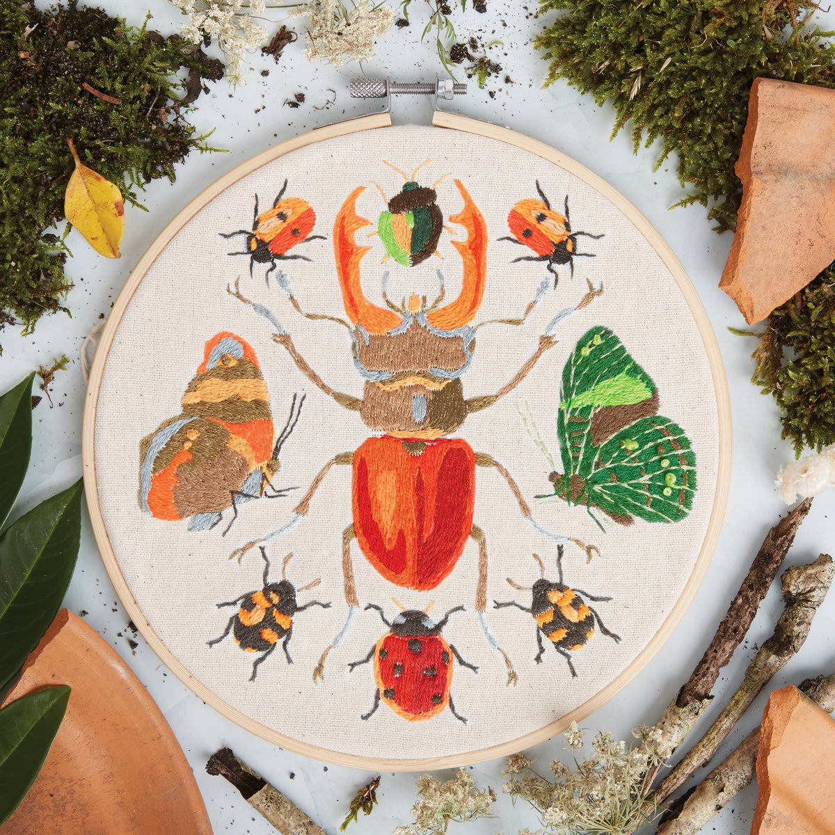 Natural History Museum Embroidery Hoop Kit, Insects 8"
